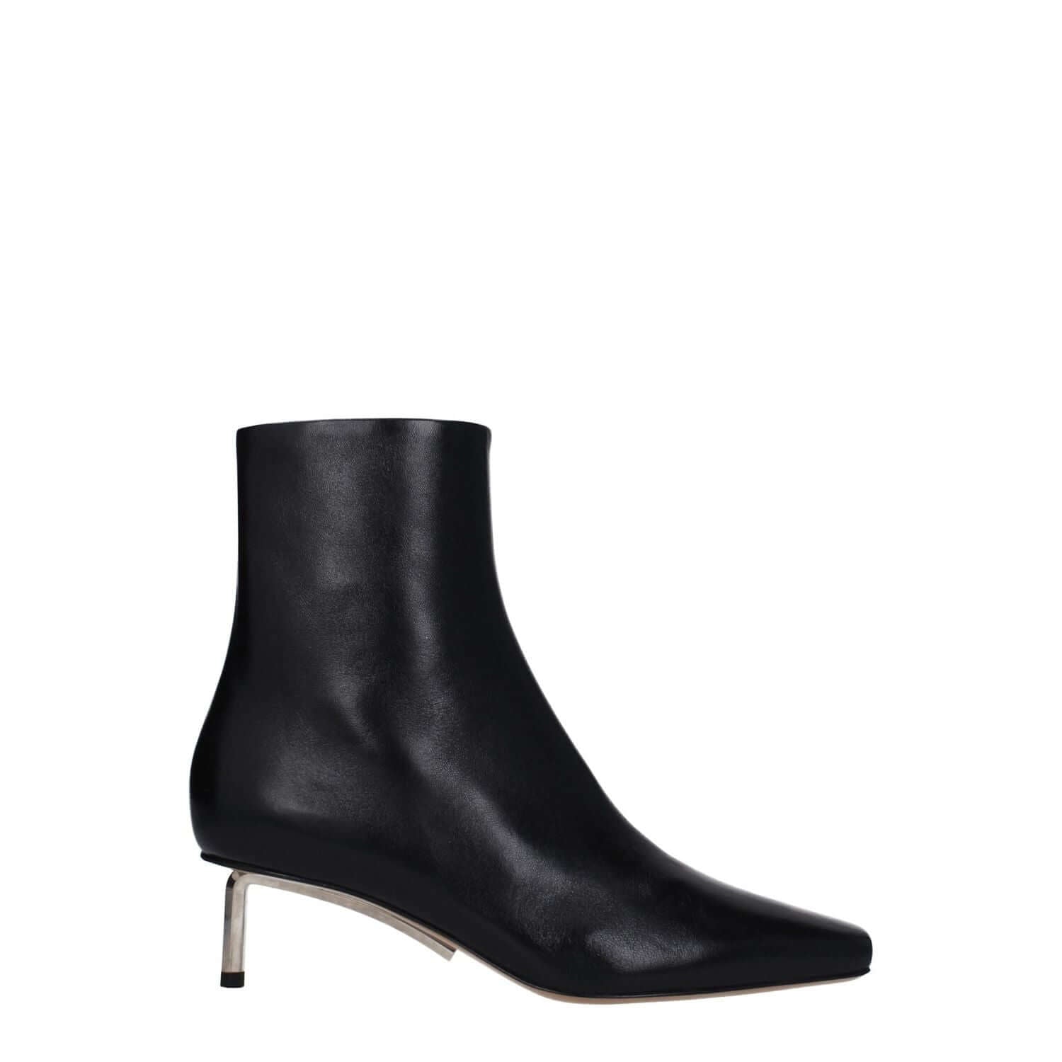 Off-White Black Leather Ankle Boots