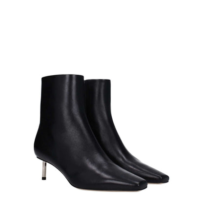 Off-White Black Leather Ankle Boots
