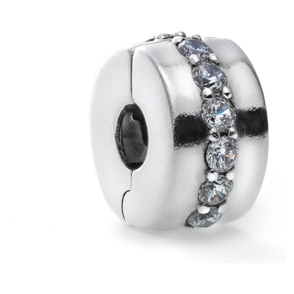 PANDORA CHARMS Mod. CLEAR SPARKLING ROW CLIP DESIGNER FASHION JEWELLERY