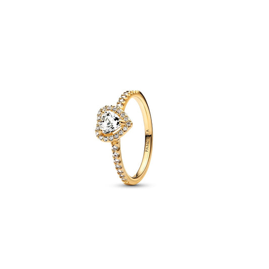 "Elegant PANDORA JEWELRY Mod. 168421C01-54 featuring a gold heart-shaped ring"