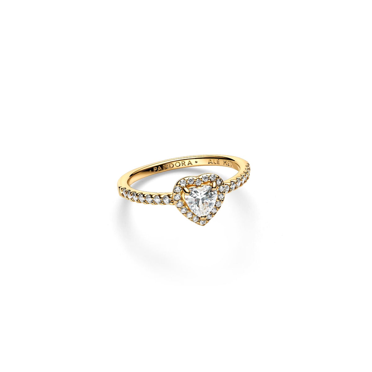 PANDORA JEWELRY Mod. 168421C01-54 gold ring with heart-shaped stone