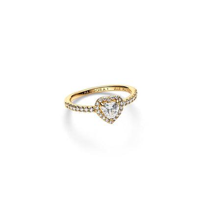 PANDORA JEWELRY Mod. 168421C01-54 gold ring with heart-shaped stone