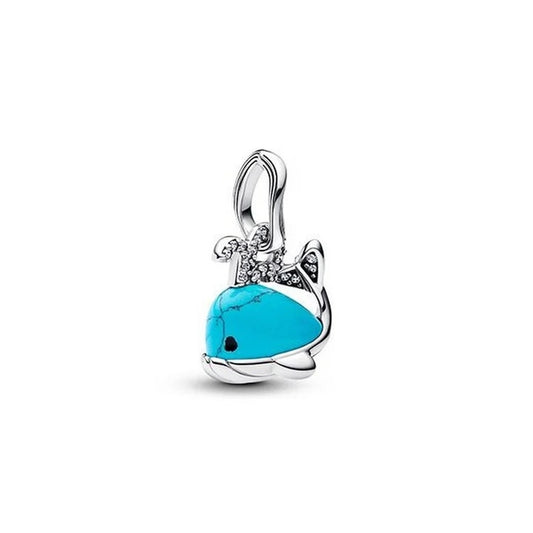 PANDORA JEWELRY Mod. 793822C01 blue whale charm with silver accents and crystal details