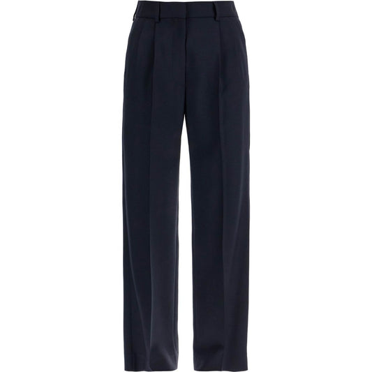 Blaze Milano navy blue virgin wool and mohair high-waisted pants