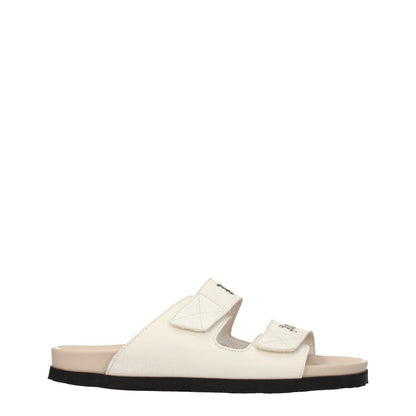 Palm Angels Beige Leather Slippers