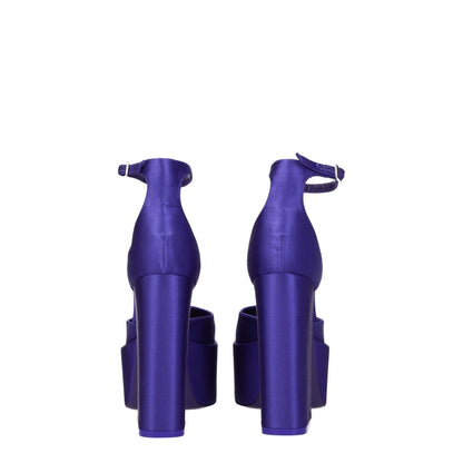 Paris Texas Purple Satin Platform Sandals