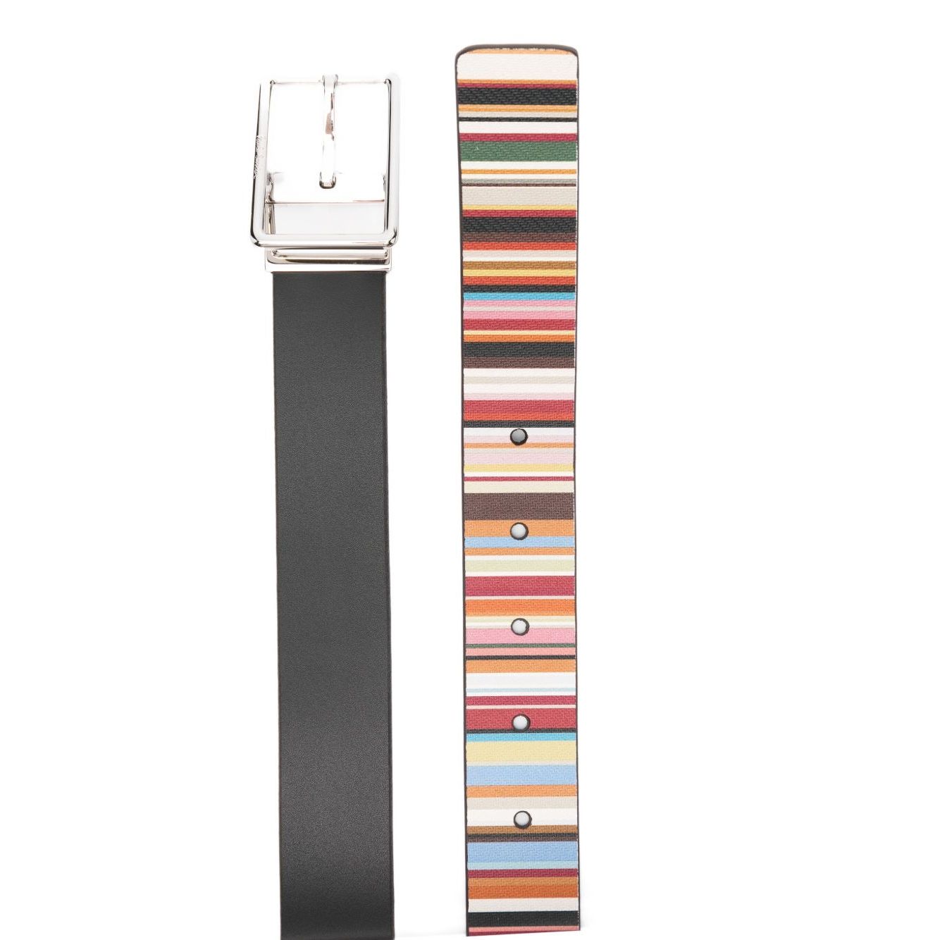 Paul Smith Leather Reversible 'Signature Stripe' Cut-To-Fit Belt