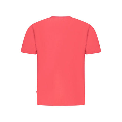 Pepe Jeans Red Cotton T-Shirt, short sleeve, crew neck, featuring logo print, made from 100% sustainable cotton, back view