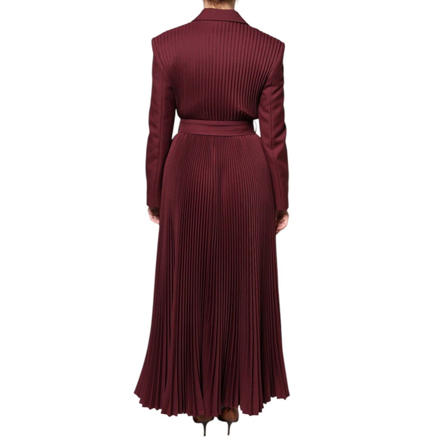 Philosophy Maroon Belted Button Down Dress