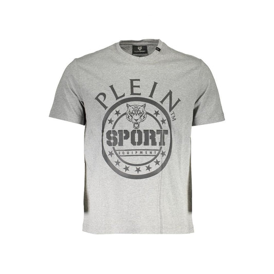 Plein Sport Brown Cotton Men T-Shirt with logo and crew neck, showcasing luxury and style in premium athletic apparel.