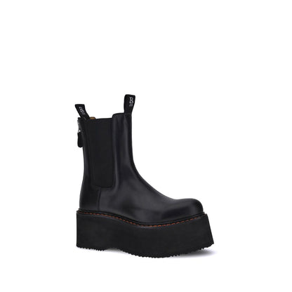 R13 Black Calf Leather Bos Taurus Chelsea Boots