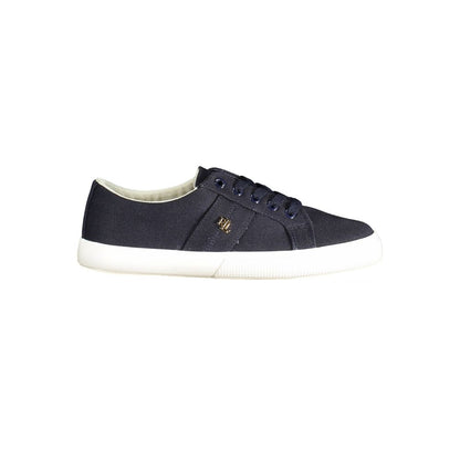 Ralph Lauren Blue Cotton Women Sneaker with logo, blending style and comfort for trendsetters.