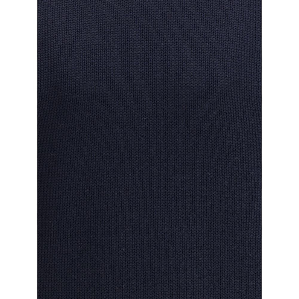 Texture close-up of Roberto Collina Blue Merino Wool Turtleneck, showcasing ribbed details for smart or casual looks.