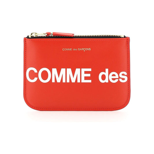 Comme Des Garcons Wallet huge logo pouch Small Leather Goods Comme Des Garcons Wallet Chocolate