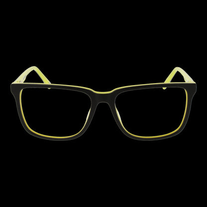 SKECHERS MOD. SE3386 55020 rectangular black and yellow eyeglasses designed for gents, displayed against a black background.