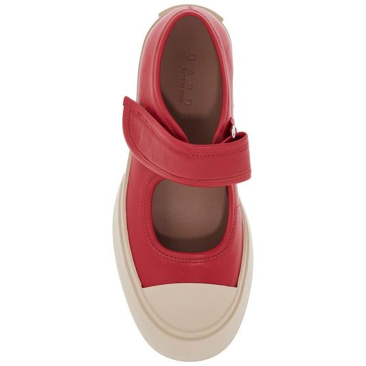 Marni intense crimson calfskin sneakers with velcro closure Sneakers Marni Sienna