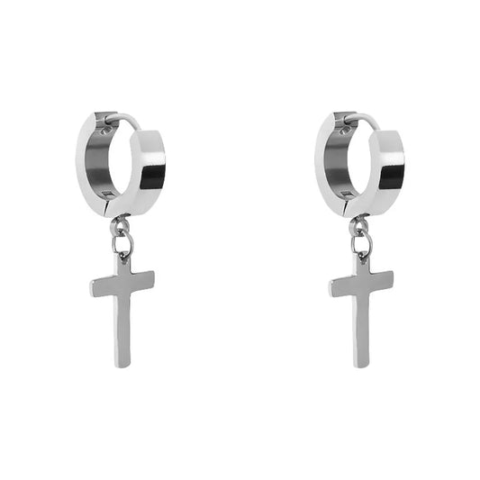 STROILI Mod. 1666492 silver hoop earrings with cross charms from Stroili Jewels Jewelry collection.