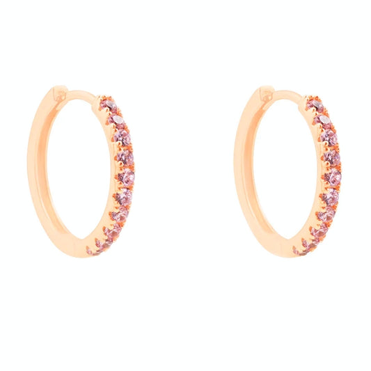 Elegant earrings from STROILI Mod. 1682425 collection featuring a sleek circular design with shimmering stones.