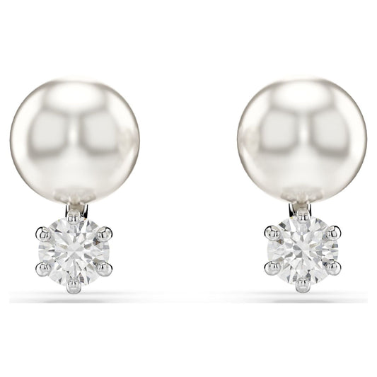 SWAROVSKI JEWELS JEWELRY Mod. 5694225 elegant pearl and diamond earrings