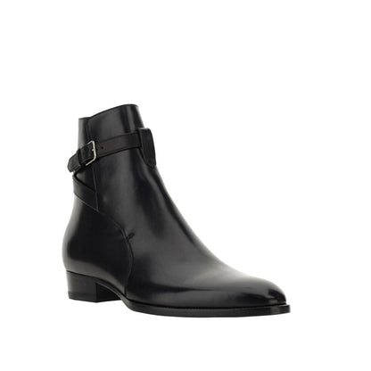 Saint Laurent Black Calfskin Ankle Boots