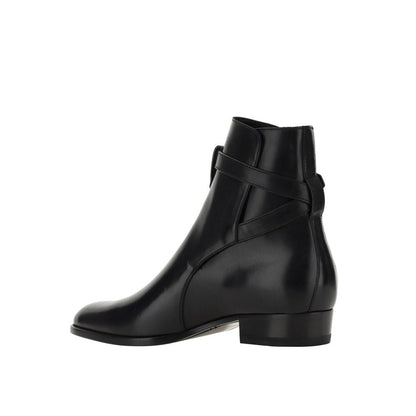Saint Laurent Black Calfskin Ankle Boots