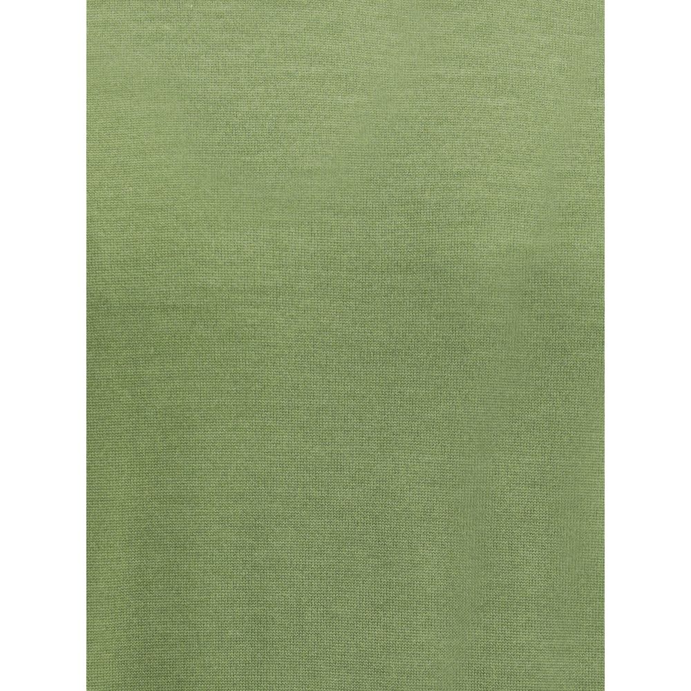 Saint Laurent Green Wool Turtleneck fabric texture for AW25 collection