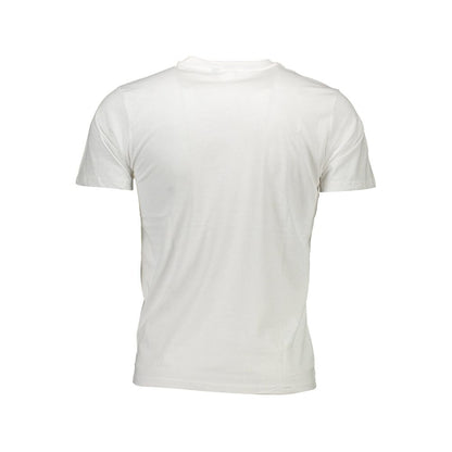 Back view of Sergio Tacchini White Cotton Men T-Shirt showcasing crisp design and premium quality fabric.