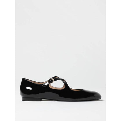 Stuart Weitzman Black Patent Leather Ballet Flats for women in size 6.5, elegant patent leather finish, perfect for formal occasions.
