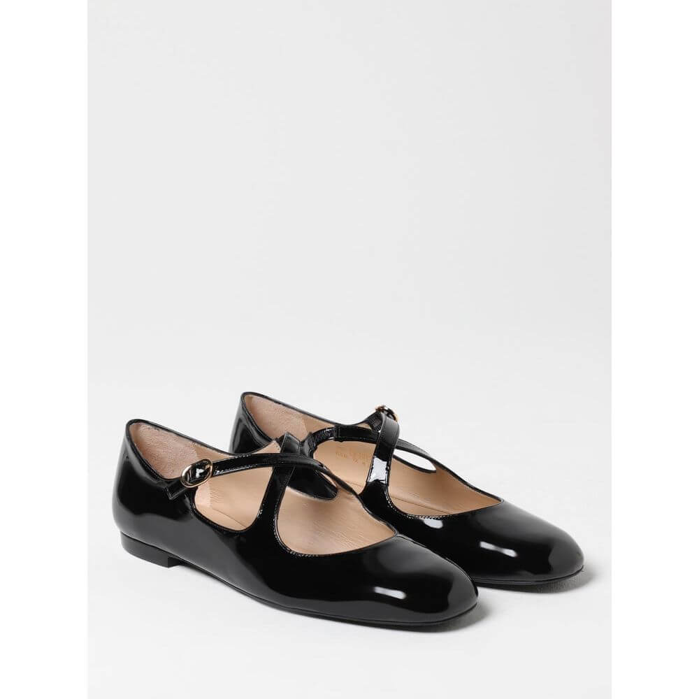 Stuart Weitzman Black Patent Leather Ballet Flats for women size 6.5. Sleek and stylish patent leather design. Perfect for any occasion.