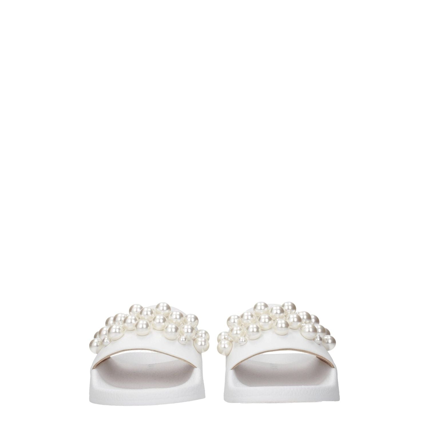 Stuart Weitzman White Leather Slippers