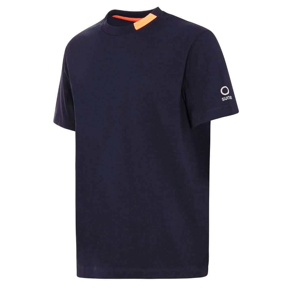 Suns Blue Cotton T-Shirt in dark blue, featuring stretch technical fabric and paolo tag.