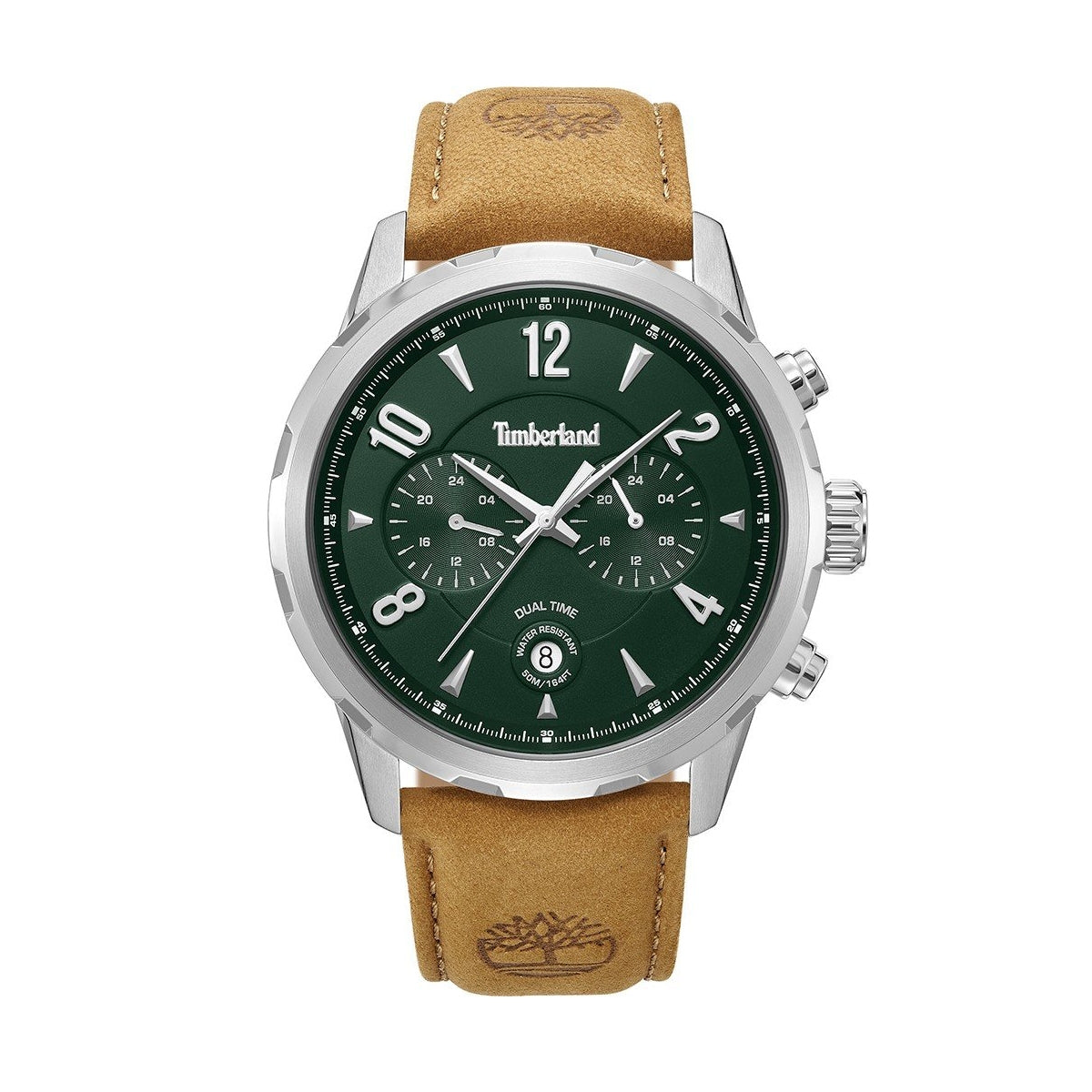 TIMBERLAND WATCHES Mod. TDWGF0082902 with brown leather strap and green dial