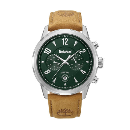 TIMBERLAND WATCHES Mod. TDWGF0082902 with brown leather strap and green dial