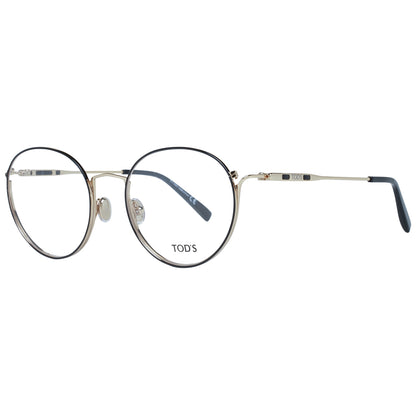 Stylish eyeglasses for women, TOD'S MOD. TO5237 52002, featuring round metal frames and branded arms, perfect for ladies fashion.
