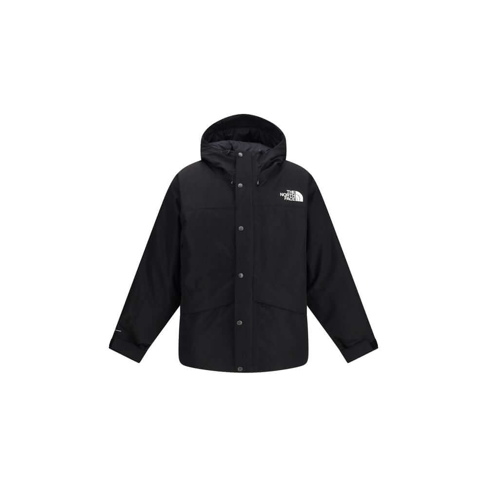 The North Face Black Polyester Coat with adjustable hood and breathable features.