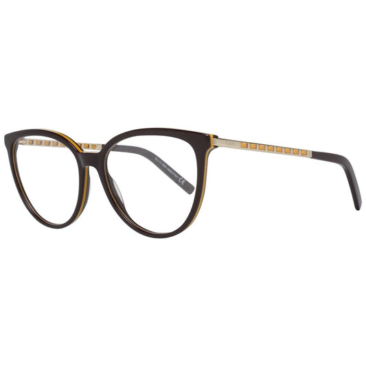 Tod's Brown Metal & Plastic Glasses (Frames) for women, full-rim round style with branded case, made of metal and plastic.