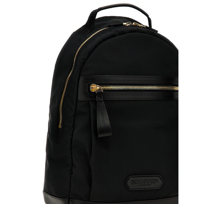 Tom Ford Black Polyester Backpack