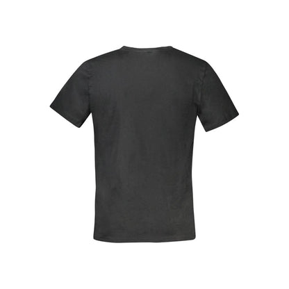 Tommy Hilfiger Black Cotton Men TShirt back view showcasing sleek design and iconic style.