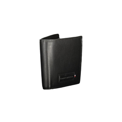 Tommy Hilfiger Black Leather Men Wallet showcasing sleek design and craftsmanship.