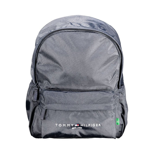 Tommy Hilfiger Blue Polyester Men Backpack with eco-friendly recycled material and ample storage for on-the-go convenience.