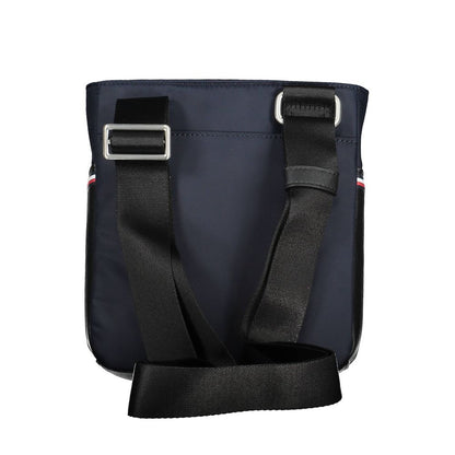 Tommy Hilfiger Blue Polyester Men Shoulder Bag with adjustable strap and eco-friendly design featuring iconic logo.