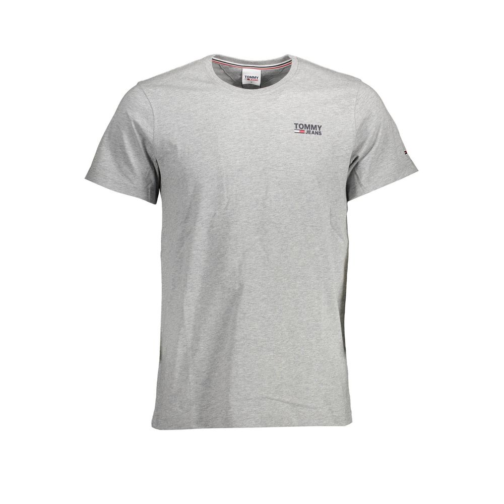 Tommy Hilfiger Brown Cotton Men T-Shirt featuring an iconic logo, crafted from 100% organic cotton for breathable comfort and eco-conscious style.