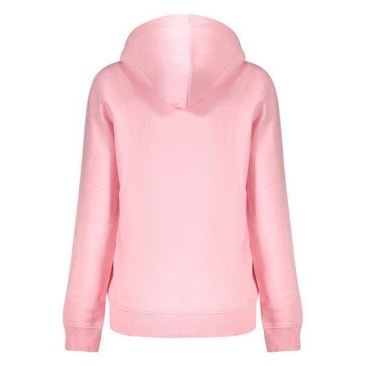 Tommy Hilfiger Tommy Hilfiger Pink Cotton Women Sweater Drape yourself in the casual elegance of Tommy Hilfiger with this chic long-sleeve hooded sweatshirt. A blend of comfort and trend, it features a convenient central pocket, and is adorned with the ic
