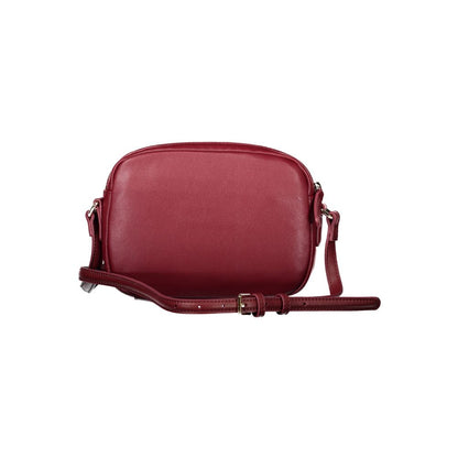 Tommy Hilfiger Red Polyester Handbag with adjustable strap and zip closure