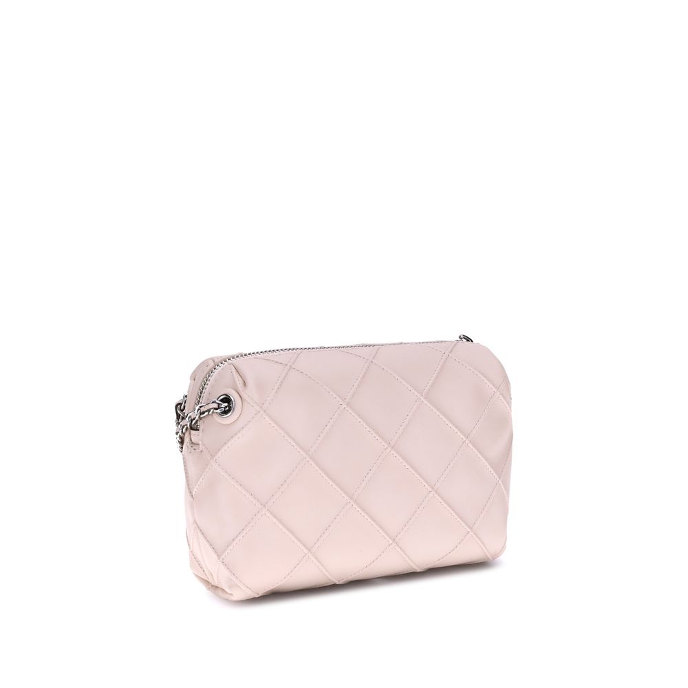 Tory Burch Multicolor Calf Leather Bos Taurus Shoulder Bag with elegant stitching and chain strap, Autumn Winter 2025 collection.