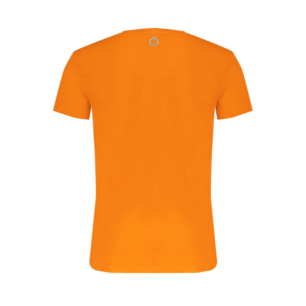 Trussardi Orange Cotton T-Shirt with short sleeves, crew neck, and logo print.