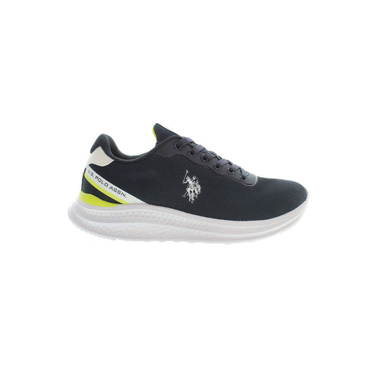 U.S. POLO ASSN. Blue Polyester Men Sneaker with logo, smart-casual sporty shoes, bold design, comfortable fit for modern style