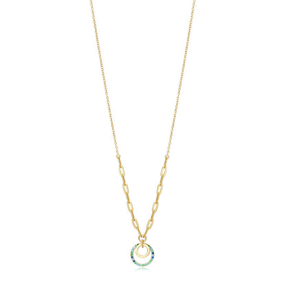 Gold lady's necklace, VICEROY JEWELS Mod. 13052C100-32, silver 925°, quartz analog movement, in official packaging, 3 ATM water resistant