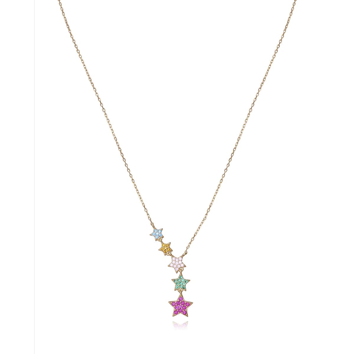 VICEROY JEWELS Mod. 13070C100-39 silver necklace with colorful star pendants, perfect for ladies. Quartz movement, 10 ATM water resistant.