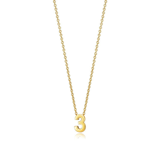 Gold necklace with number 3 pendant, perfect for ladies, featuring VICEROY JEWELS Mod. 61041C000-03, silver 925° material